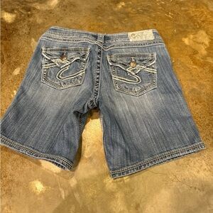 Silver Suki Flap denim shorts